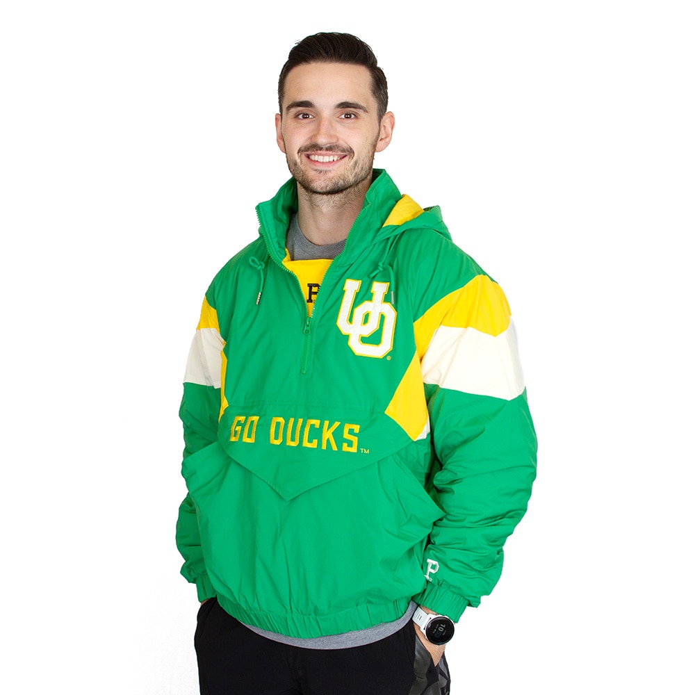 Interlocking UO, Green, Coat/Jacket, Polyester, Men, Portland Gear, Legacy, Anorak, 1/4-Zip, 986754